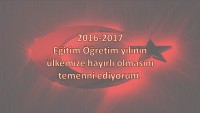 2016-2017 Eğitim Öğretim yılında başarılar dilerim.